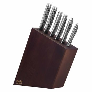 Global Kyoto Stained Ash 7 Piece Knife Block Set