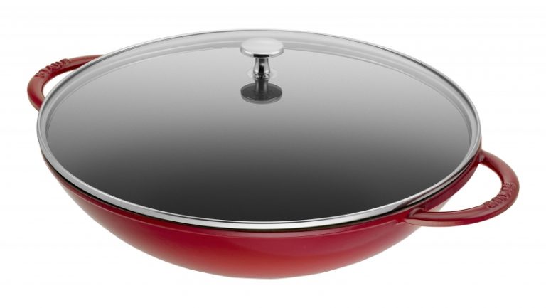 STAUB Cast Iron, Wok, Cherry, 30 cm