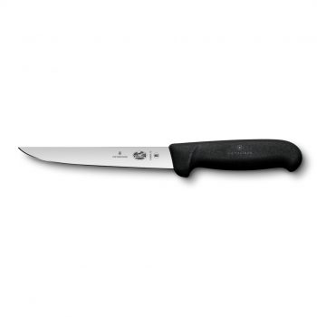 Victorinox Fibrox Boning Knife Straight Wide Blade Black 15cm
