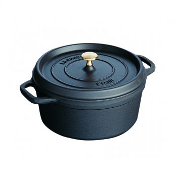 Staub Cast Iron Cocotte Round Black (5 Sizes) - 24cm