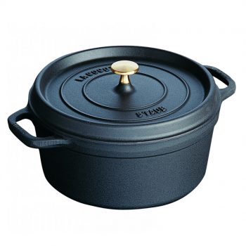 Staub Cast Iron Cocotte Round Black (5 Sizes)