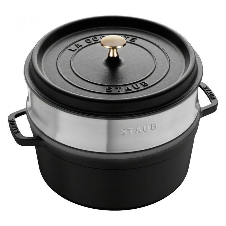 65270 – Round Cocotte with Steamer – Black 26cm – HR