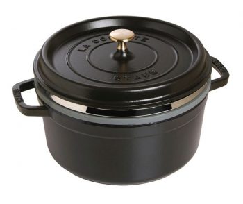 65270 – Round Cocotte with Steamer – Black 26cm – LS3