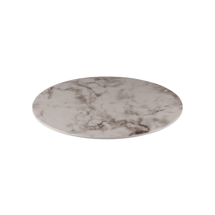 Ryner Melamine White Marble Round Platter - Chef's Complements