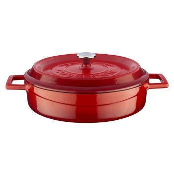 Lava Cast Iron Low Round Casserole Red (2 Sizes)