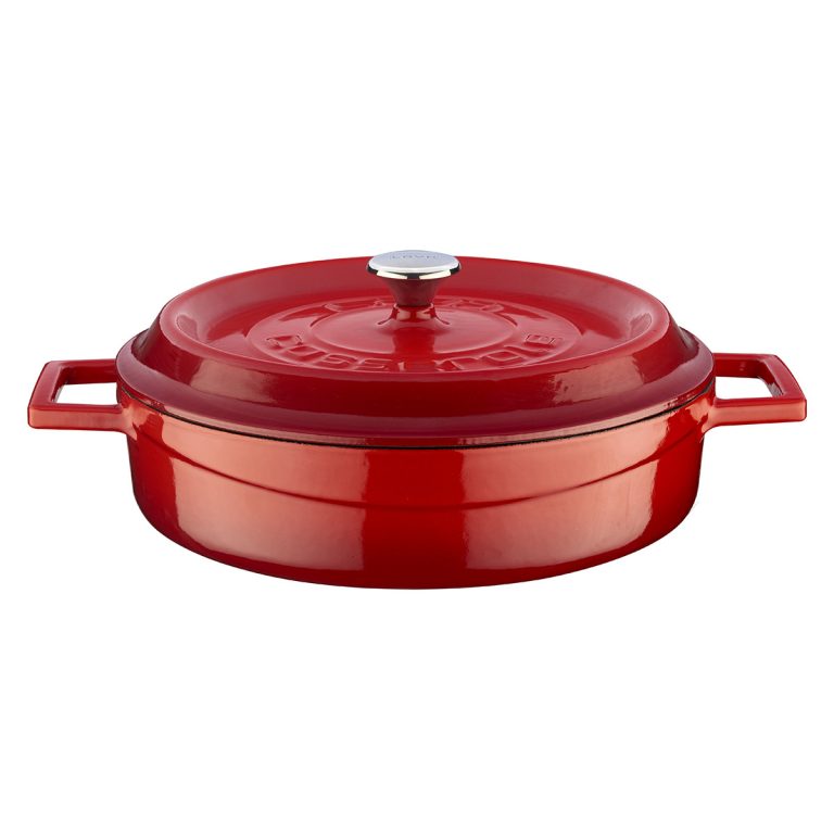 Low Round Casserole Red