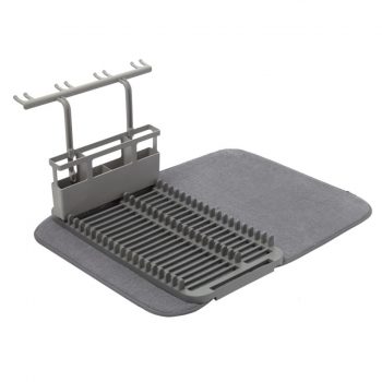Umbra UDry Dishrack with Drying Mat Charcoal