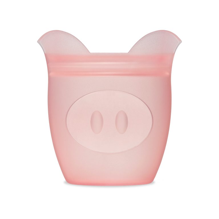 Buy Zip Top Reusable Baby + Kid Snack Containers 100% Silicone, Pink Pig --  ANB Baby