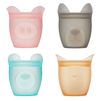 Zip Top Platinum Silicone Baby Snack Set