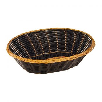 Bread Basket Oval Black & Gold