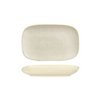 Luzerne Knit Reactive White Oblong Plate (2 Sizes)