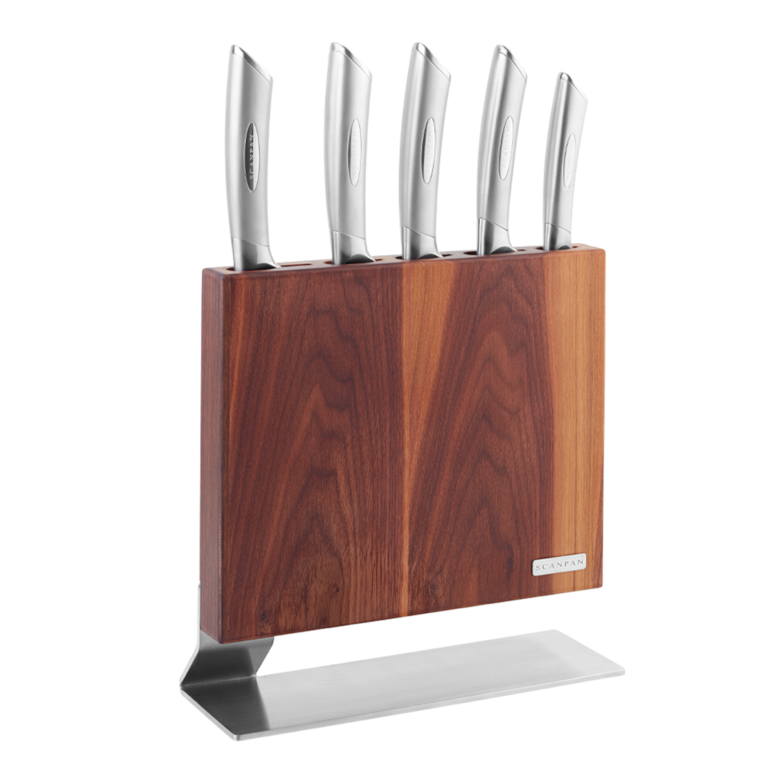 Scanpan Classic Steel Kattegat Walnut 6 Piece Knife Block Set Chef's