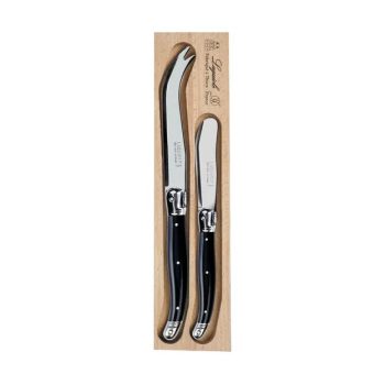 André Verdier Laguiole Debutant 2 Piece Cheese Set Black