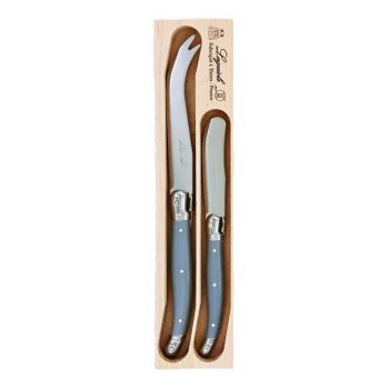 André Verdier Laguiole Debutant 2 Piece Cheese Set Mouse Grey
