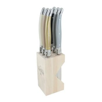 André Verdier Laguiole Debutant Knife Block Set of 6 Neutral