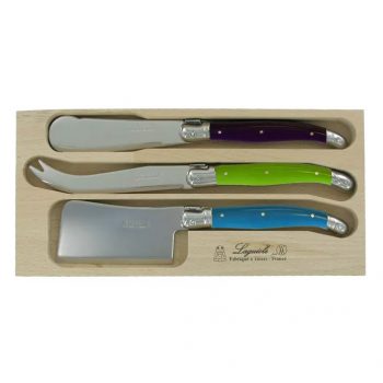 André Verdier Laguiole Debutant 3 Piece Cheese Set with Spreader Multi-Colour