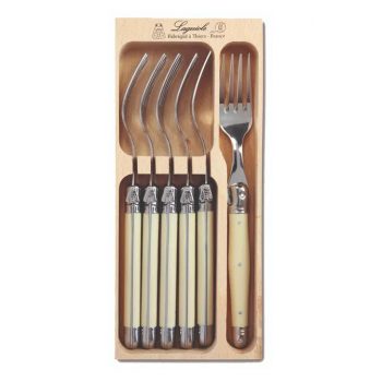 André Verdier Laguiole Debutant Fork Set of 6 Ivory