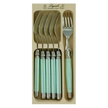André Verdier Laguiole Debutant Fork Set of 6 Pale Green