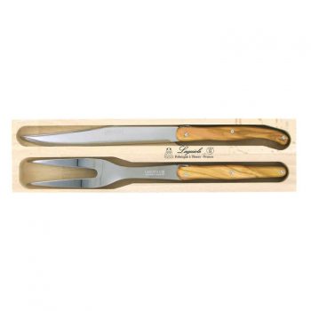 André Verdier Laguiole Debutant Carving Set Olive Wood