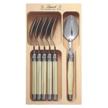 André Verdier Laguiole Debutant Spoon Set of 6 Ivory