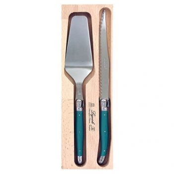 André Verdier Laguiole Debutant Cake Server Set Teal