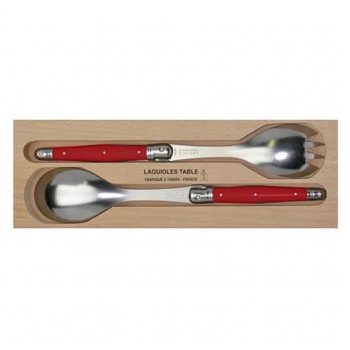 André Verdier Laguiole Debutant Salad Servers Bright Red