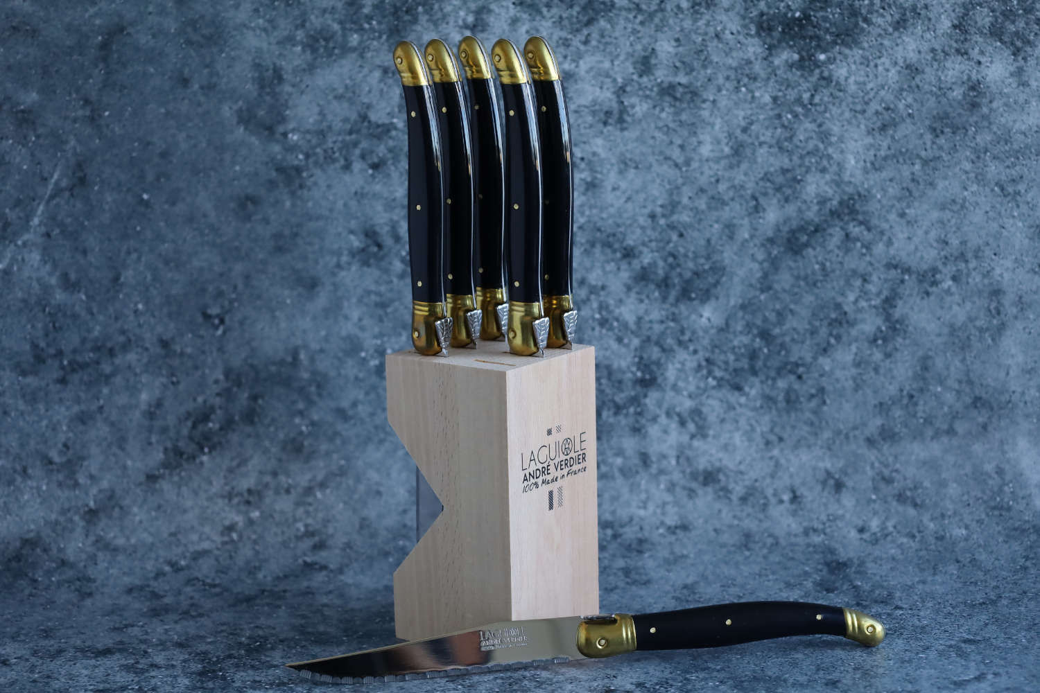 André Verdier Knife Block Brass
