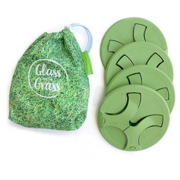 Glass On The Grass Wine Glass Coaster Bamboo Grass