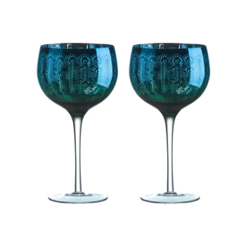 Artland Peacock Gin Glass Set of 2