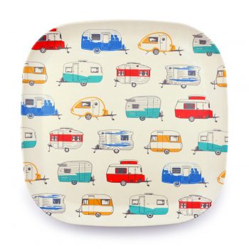 Van Go Collections Seasonal Bamboo Plate 26cm Coloured Caravans