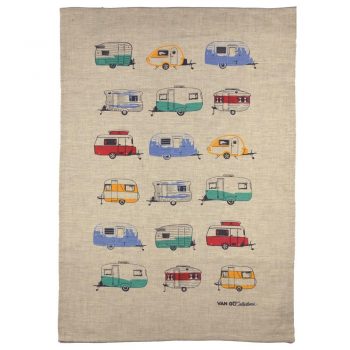 Van Go Collections Seasonal Tea Towel Coloured Caravans