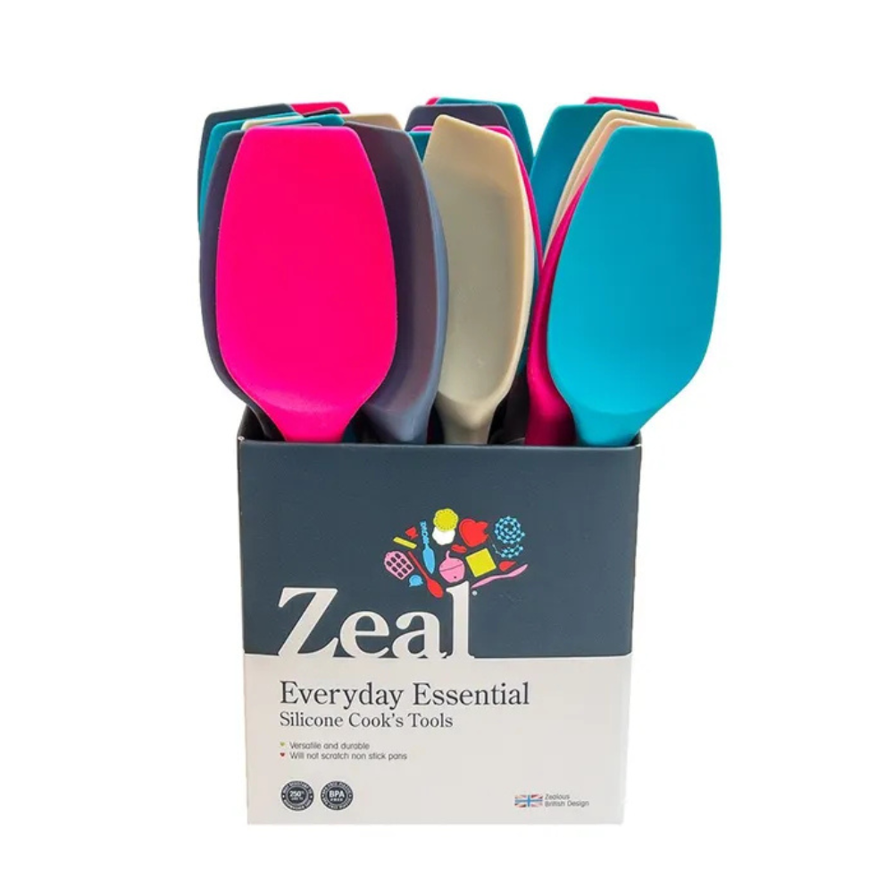Zeal Large Silicone Flat-Top Spoon 26cm (Assorted Colours) (1)
