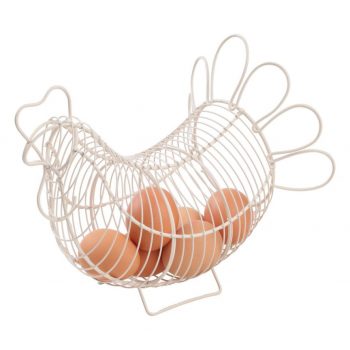 T&G Provence Wire Small Chicken Egg Basket Cream