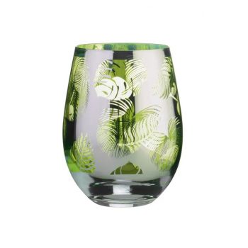 Artland Tropical Leaves Double Old Fashioned Tumbler Set of 2