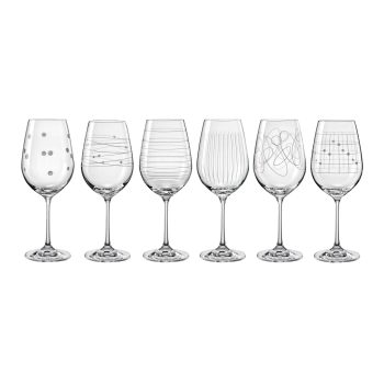 Bohemia Crystal Elements Wine Glasses Set of 6