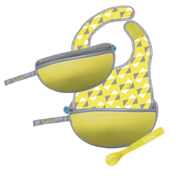B.Box Travel Bib & Flexible Spoon Pine Splice