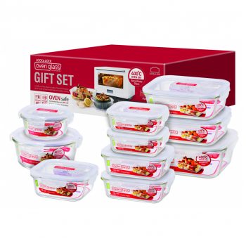 LocknLock Euro Glass Heat-Resistant 10 Piece Starter Set