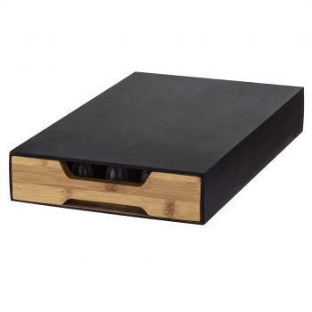 Leaf + Bean Bamboo Coffee Machine Board with Capsule Drawer