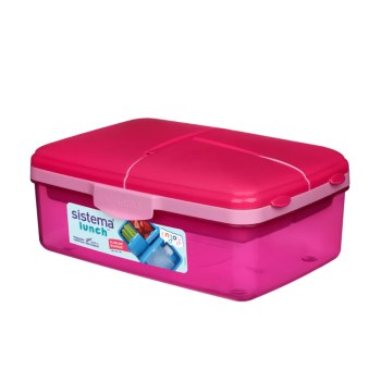 Sistema Lunch Box Quaddie Slimline 1.5L Pink