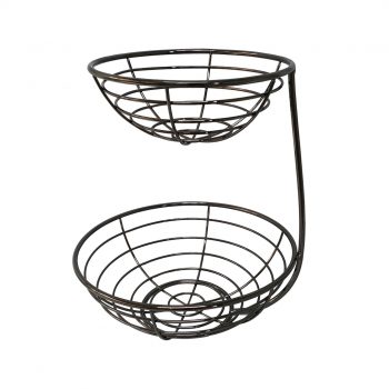 LTW Black Onyx 2-Tier Fruit Bowl