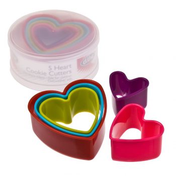 Appetito Heart Cookie Cutter Set of 5 Coloured