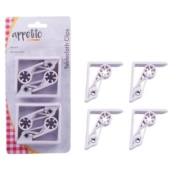 Appetito Spring Action Tablecloth Clips Set of 4