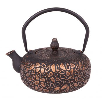 Teaology Cast Iron Teapot 600ml Hearts Black/Bronze