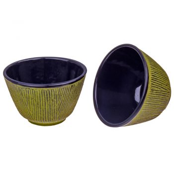 Teaology Cast Iron Tea Cups Set of 2 Straw Green 120ml