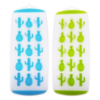Appetito Easy Release Pineapple/Cactus Ice Cube Tray Set of 2