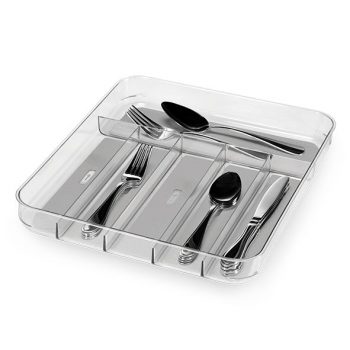 Madesmart Clear Soft Grip 6 Compartment Cutlery Tray