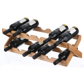 LTW Bamboo 12 Bottle Folding Wine Rack