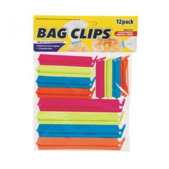 Bag Clips Assorted Sizes Pack of 12