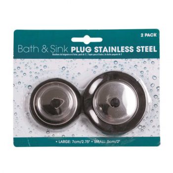 Stainless Steel Bath & Sink Plug Set of 2