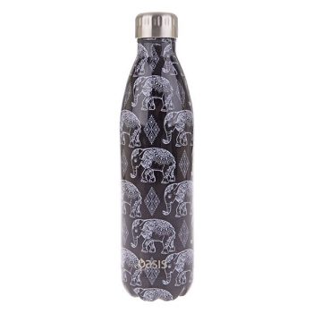 Oasis Insulated Stainless Steel Drink Bottle Boho Elephants 750ml